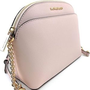 Michael Kors Emmy Saffiano Leather Medium Crossbody Bag (powder blush)